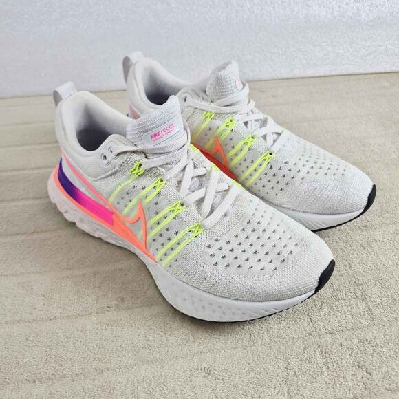 Nike React Infinity Run Flyknit 2 Women’s SZ 7.5 SNEAKERS White Pink DJ5928-001 - Picture 1 of 8